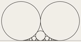 Ford circles rising over a line